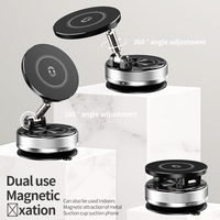 Support de téléphone magnétique pour voiture à charge sans fil 15W, fixation par ventouse, rotation à 360°, pliable, support de téléphone portable pour tableau de bord