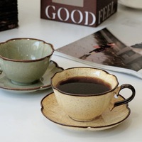 Ensemble tasse et soucoupe à thé de style européen en céramique, tasse à café cappuccino pour café, tasse à fleurs