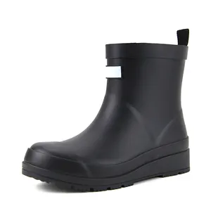 Ankle design women rubber rain boots waterproof soft sole garden rubber boots