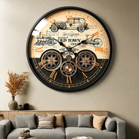Horloge de table rétro américaine en métal, ornement de sol artisanal, figurine d'horloge personnalisée pour la décoration intérieure, fourniture d'usine