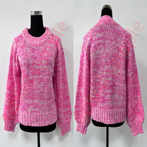 Pull <span class=keywords><strong>tricot</strong></span>é tendance pour femme, effet dégradé, en fil mélangé épais, décontracté, à manches raglan, <span class=keywords><strong>tricot</strong></span> sur mesure, vente en gros - Product Image 5