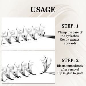 CoMango Extensions de cils 5D/7D/9D à base pointue, bouquets préfabriqués C/D, effet wispy, volume russe, faux cils - Product Image 3