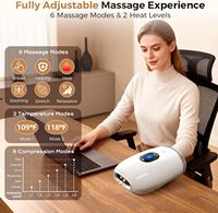 Kabelloser Doppelschicht-Airbag-Kompressions-Handmassager mit Heizfunktion, LCD-Bildschirm und Shiatsu-Fingerdehnungsmassage
