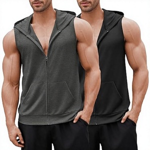 Camisetas sin mangas con capucha para entrenamiento para hombre, camisetas sin mangas para gimnasio, sudaderas con capucha para culturismo, ropa deportiva para Fitness - Product Image 1
