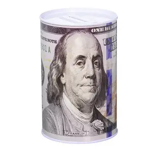 100 Dollar Bill Tin Money Bank Note Metal Money Box 100$ Bill Dollar Moneybox, 5 7/8' Tall X 4' Metal Money Coin Bank, $100,