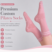 Chaussettes de sport personnalisées pour femmes, yoga, pilates, danse, chaussettes antidérapantes tricotées avec logo personnalisé, chaussettes de yoga mi-mollet