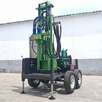 Plateforme de forage mobile sur roues pour puits profonds de 230 m, équipement d'exploration de forage aquatique robuste, plateforme de forage mobile intégrée