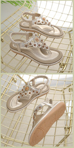 Sandalias Flip Flops para Mujer con Amortiguación Cómoda, Zapatos Planos Casuales de Verano, Sandalias Gladiador Bohemias, Sandalias de Playa sin Cordones - Product Image 6