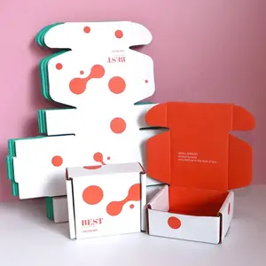 Caixas de papel para envio personalizado de pano de beleza para a pele, embalagem com logotipo, tendência de cor-de-rosa, presente