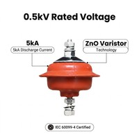 Parafoudre à oxyde de zinc basse tension CHHP HY1.5W-0.28/1.3 380V pour la protection contre la foudre dans la distribution électrique CN;ZHE