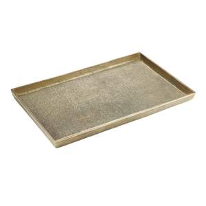Plateau de service en aluminium doré pour centres de table Offre Spéciale nouveau design plat de service en forme de rectangle meilleur vendeur - Product Image 1