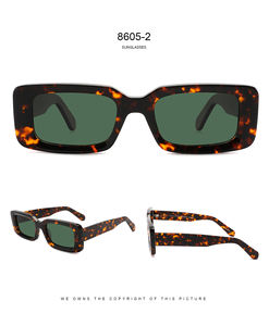 2025 Boutique Venta al por mayor Moda Nuevo diseñador Gafas de sol Logotipo personalizado Acetated Rectangular Gafas de sol Hombres Mujeres - Product Image 5