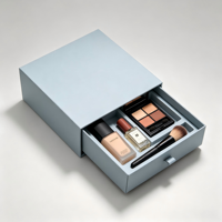Boîte cadeau écologique recyclable haut de gamme, résistante aux chocs, légère, avec tiroir coulissant et doublure en mousse pour ensemble de maquillage