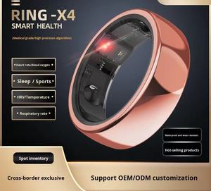 Anneau intelligent étanche avec charge sans fil, suivi de la santé sportive, moniteur de fréquence cardiaque, de température corporelle et de sommeil, compatible Android - Product Image 1
