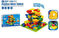 Mainan Puzzle Bangunan Antiselip untuk Anak-anak, 168 Buah Blok Bangunan Multi-fungsi, Mainan Puzzle Geser