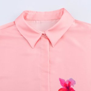 SHENZHU Camicette da Donna Estive Nuove Chic alla Moda con Stampa Floreale in <span class=keywords><strong>Raso</strong></span>, Camicie Vintage a Maniche Lunghe, Bluse Eleganti - Product Image 3