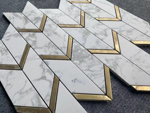 Thiết kế thời trang nhà đá cẩm thạch tam giác khảm nội thất nóng bán thiên nhiên đá gạch cho khảm - Product Image 2