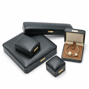 Caja de Joyería de Moda, Caja de Joyería Rígida de Cuero Sintético con Bisagras, Inserto de Gamuza, Estampado en Relieve, Logotipo Personalizado, Servicio OEM - Product Image 2