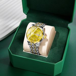 Reloj de Pulsera Casual de Cuarzo para Hombre, Diseño Elegante, Esfera Azul, Tono Plateado y Dorado, Correa de Acero Inoxidable, con Ventana de Día - Product Image 5