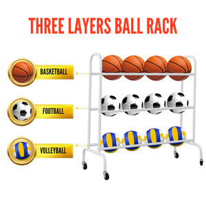 Organisateur de basket-ball pratique avec support de rangement à roulettes pour une gestion efficace des balles - Product Image 3