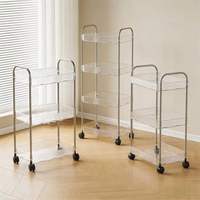 Étagère de cuisine, organisateur de rangement, support en plastique, chariot utilitaire à roulettes pour ustensiles de cuisine, chariot de cuisine à roulettes
