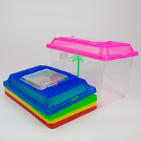 Aquarium en plastique, aquarium en polypropylène, cage pour crabe ermite, boîte pour animaux marins, boîte de rangement pour animaux de compagnie, décorations pour aquarium