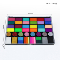 Palette de peinture minérale pour le visage pour enfants, 40 couleurs, avec logo personnalisé, fini mat, néon, nacré et pailleté, haute pigmentation, facile à laver, résistante