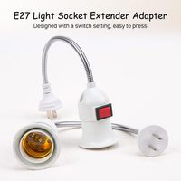 Support d'ampoule orientable TSINYE E27 à branchement direct, interrupteur, prise UE, AC 220V, lampe de table LED, bras flexible en acier inoxydable