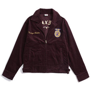 Wholesale Women <strong>FFA</strong> 1990s Embroidered Vintage Corduroy Trucker Vtg Agricultural Education Full Zip Detroit <strong>Jacket</strong> for Men - Product Image 2