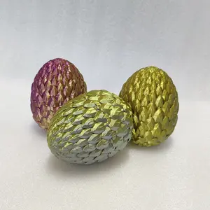 มังกรพิมพ์ 3 มิติในไข่มังกรคริสตัลแบบเต็มรูปแบบพร้อมของเล่นอยู่ไม่สุขมังกรคริสตัลไข่