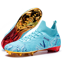 Chaussures de football FG personnalisées pour hommes, semelle TPU, crampons longs, terrain ferme, faible MOQ, prix d'usine, vente en gros