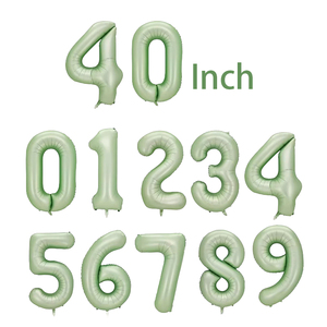 Globos de Número de Aluminio Metalizado Verde Oliva al por Mayor, Globos de Número de Mylar de 40 Pulgadas para Decoración de Fiestas de Cumpleaños - Product Image 1
