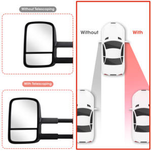 Дальнее ручное черное боковое буксировочное зеркало заднего вида для <span class=keywords><strong>Jeep</strong></span> Grand Cherokee 2010 + - Product Image 3