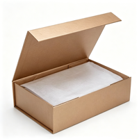 Boîte cadeau pliante de luxe personnalisée en or, boîte d'emballage rigide en papier pliable avec fermeture magnétique pour vêtements et cosmétiques