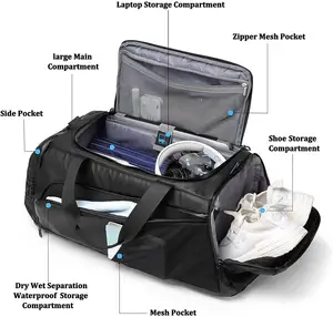 Travel Gym Duffel Bag Waterproof Gym Bag Sports Duffel Bags Travel Weekender Bag With Shoes Compartment