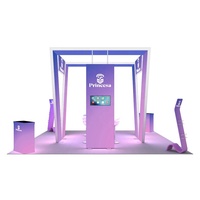Stand d'exposition portable personnalisé 20x20 pieds avec éclairage LED couleur intégrale en aluminium, facile à assembler