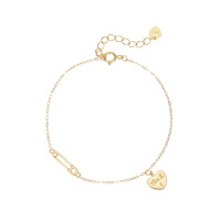 Bracelet SPJ tendance en argent sterling 925 avec initiale en forme de cœur, chaîne à maillons trombone, design unique, bijou pour femme