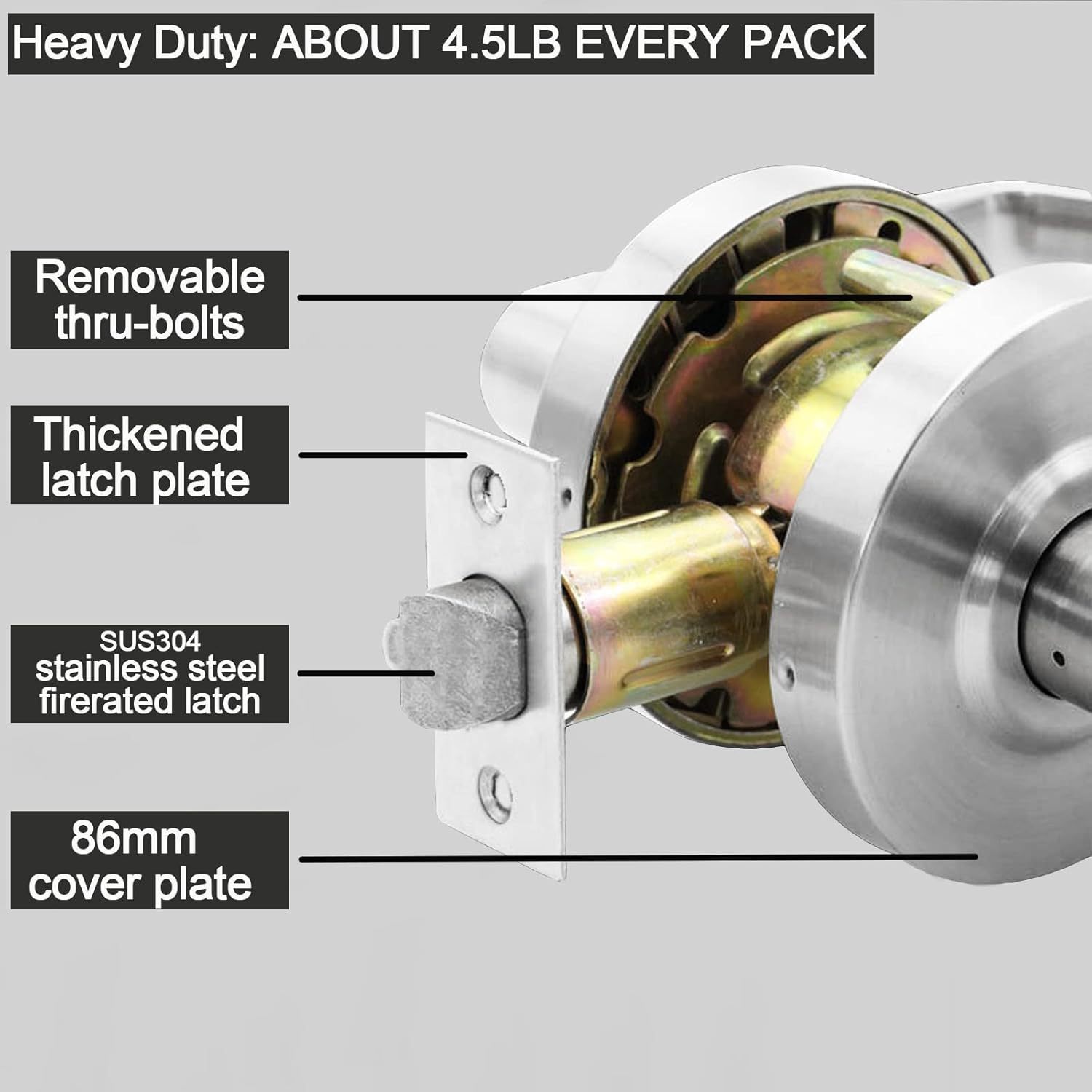 Factory Heavy Duty for Certified Commercial Lock Set Keyed Entry Grade 2 Anti-Theft Stainless Steel 304 Security Door Lock Satin · image 4