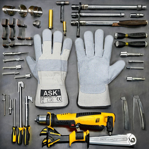 Guantes de trabajo de cuero protectores y resistentes a cortes para conducir y jardinería Guante con forro polar de fábrica - Product Image 1