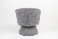 Fauteuil pivotant en velours gris, style moderne minimaliste, avec base ronde, pour chambre à coucher et appartement, décoration intérieure