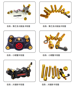 Kit <span class=keywords><strong>de</strong></span> vis en titane modifiées pour étriers <span class=keywords><strong>de</strong></span> <span class=keywords><strong>frein</strong></span> Frando Big Brake et Small Crab, fixations d'étriers <span class=keywords><strong>de</strong></span> <span class=keywords><strong>frein</strong></span> <span class=keywords><strong>Nissin</strong></span> / CNC - Product Image 6
