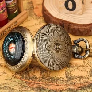 Reloj con colgante de regalo de diseño fresco, collar de ojo de <span class=keywords><strong>dragón</strong></span> Steampunk Vintage, reloj de bolsillo con tapa de cuarzo, gran oferta - Product Image 2