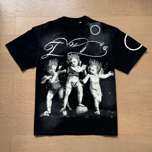 Camiseta de Diseño para Hombre, Estampada, 100% Algodón, Manga Corta, Transpirable, Holgada, Estilo Oversize - Product Image 5