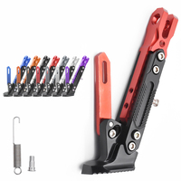 YOUME Support de pied de moto en métal CNC réglable à 8 couleurs Support latéral durable Support résistant aux coups de pied Systèmes de carrosserie de motos