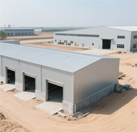 Bâtiment industriel moderne en structure préfabriquée en acier, projet clé en main, atelier métallique personnalisé, entrepôt en panneaux sandwich en laine de roche