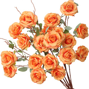 Fleurs artificielles orange, lot de 10 tiges, pour décorations de mariage, arrangements floraux, décorations de fond - Product Image 4