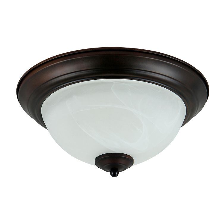 Commercial Corridor Entrance Ceiling Light Glass Shade Hallway Corridor Vintage Bronze Flush Mount Ceiling Lamp