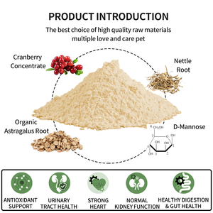Poudre de morsures de vessie personnalisée Complément alimentaire pour animaux de compagnie Soins de santé Nourriture pour chat Friandise pour <span class=keywords><strong>chien</strong></span> Soutien des voies urinaires et des reins avec canneberge - Product Image 2