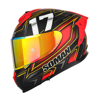 Casques de moto moulants unisexe, équipement complet à double objectif, visage couvert rouge, noir, scintillant, flash, résistant à la chaleur
