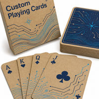 Cartes à jouer en kraft imprimées mat avec logo personnalisé, jeu de 54 cartes avec boîte à rabat en kraft non emballée pour cadeaux de sponsors lors des sommités innovantes